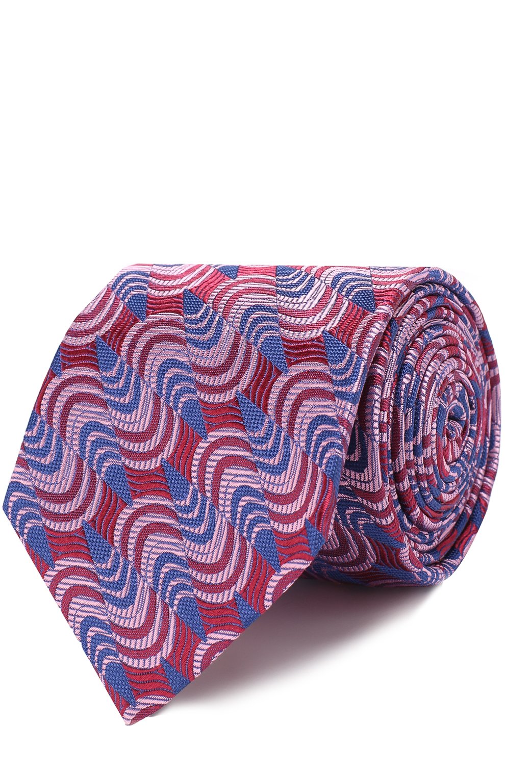 Шелковый галстук с узором TURNBULL & ASSER бордового цвета по цене 15650 руб., арт. TIE002-BB231, фото 1 Шелковый галстук с узором TURNBULL & ASSER, арт. TIE002-BB231, фото 1