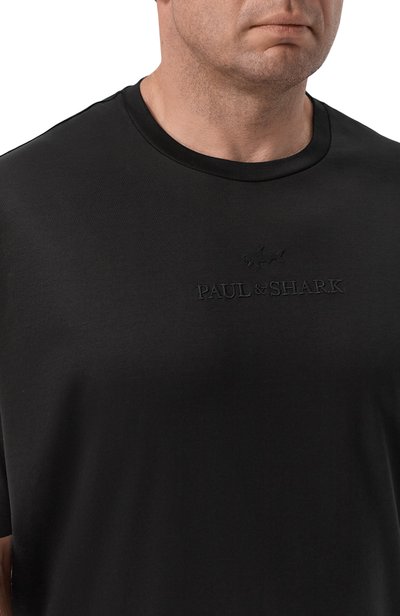 Хлопковая футболка PAUL&SHARK черного цвета по цене 32950 руб., арт. 16311622, фото 5 Хлопковая футболка PAUL&SHARK, арт. 16311622, фото 5