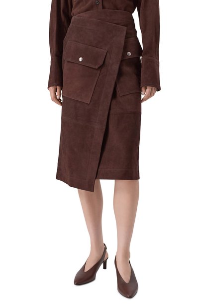 Замшевая юбка CO коричневого цвета по цене 194500 руб., арт. 3051AGS-PF25, фото 3 Замшевая юбка CO, арт. 3051AGS-PF25, фото 3