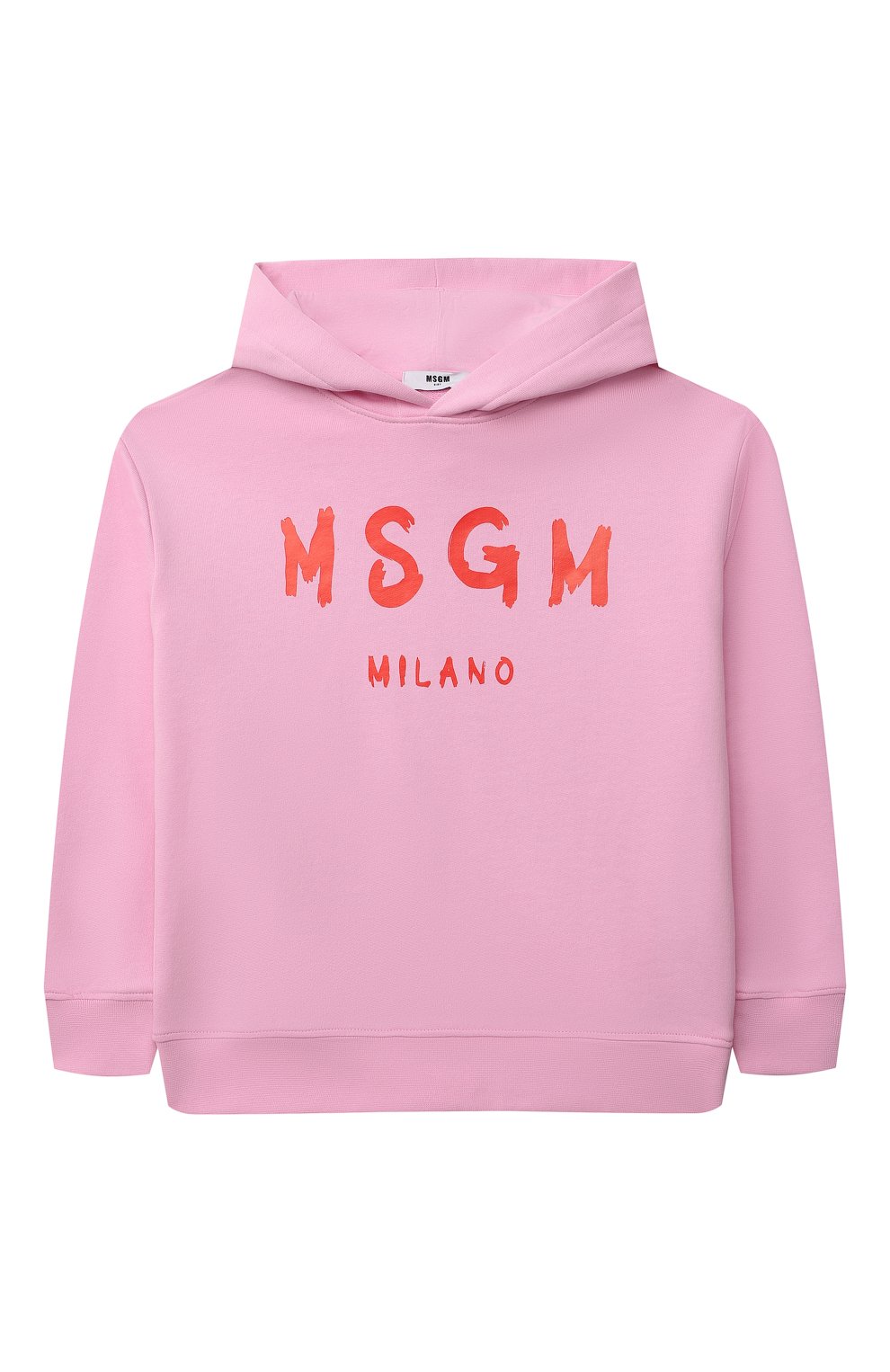 Хлопковое худи MSGM KIDS розового цвета по цене 10700 руб., арт. MS028732, фото 1 Хлопковое худи MSGM KIDS, арт. MS028732, фото 1