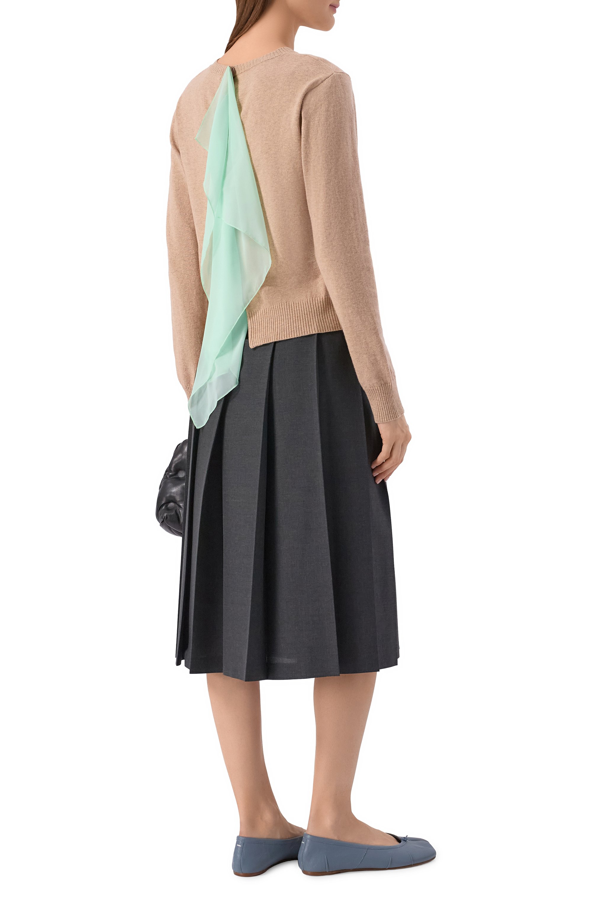 Пуловер из шерсти и хлопка UNDERCOVER бежевого цвета по цене 65300 руб., арт. UP1F1902, фото 2 Пуловер из шерсти и хлопка UNDERCOVER, арт. UP1F1902, фото 2