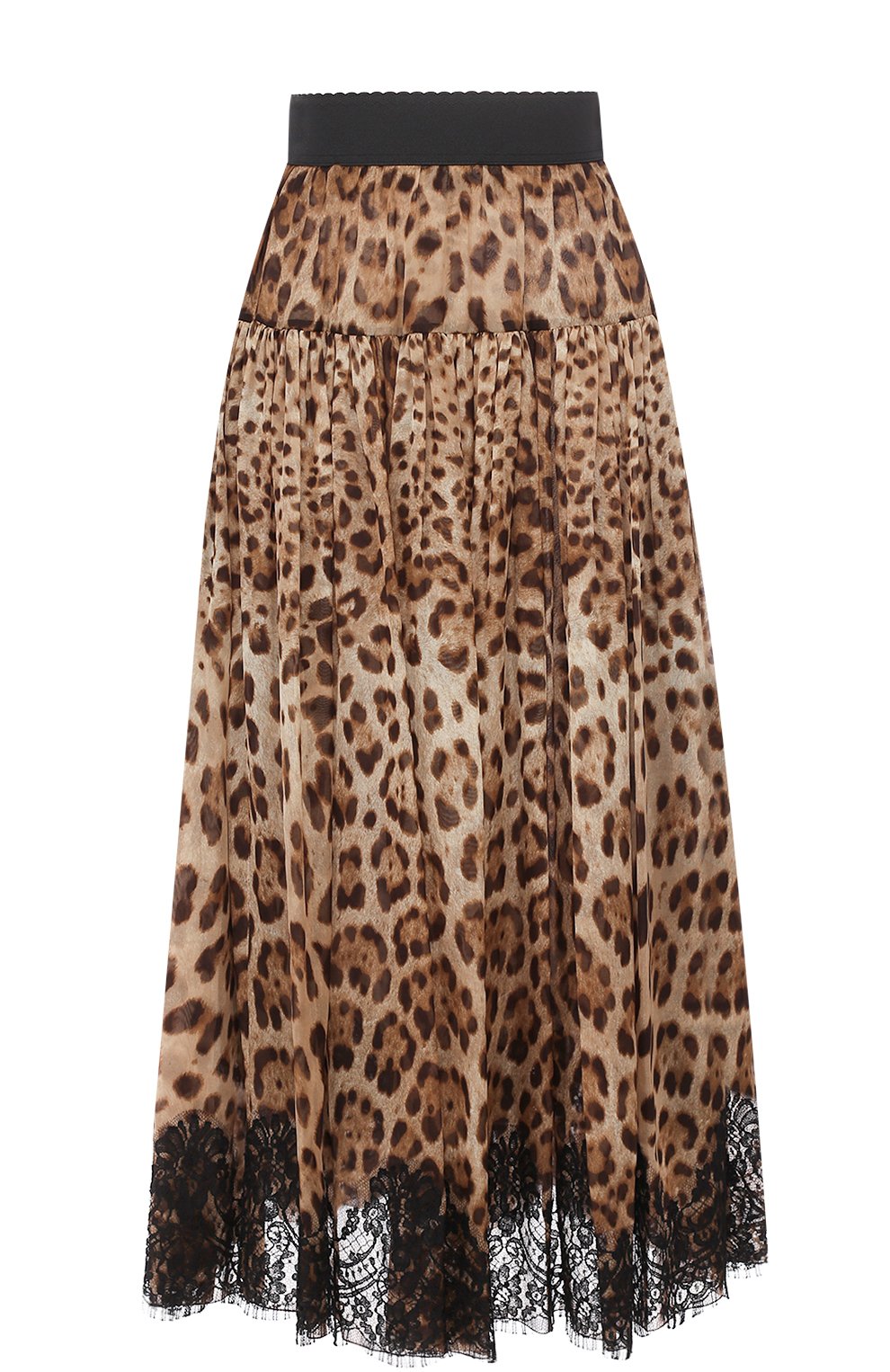 Шелковая юбка-миди с леопардовым принтом DOLCE & GABBANA, арт. 0102/F4A2BT/FS1AR, фото 1