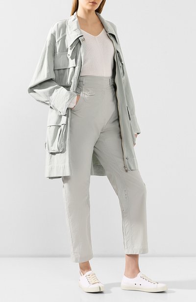 Хлопковый плащ LOW CLASSIC светло-зеленого цвета по цене 45900 руб., арт. L0W20SS_JK13M, фото 2 Хлопковый плащ LOW CLASSIC, арт. L0W20SS_JK13M, фото 2