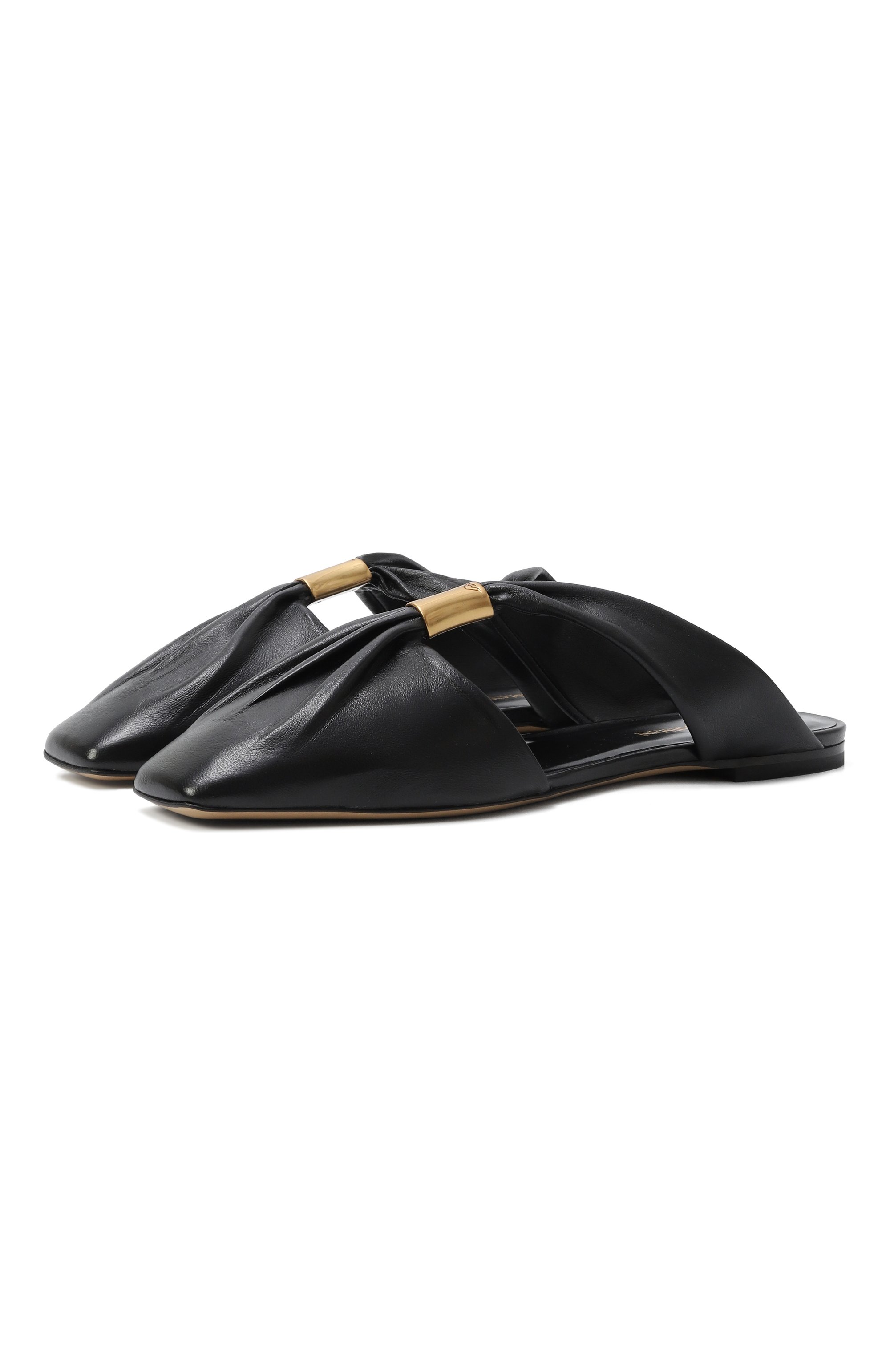 Кожаные сабо EMPORIO ARMANI черного цвета по цене 59950 руб., арт. X3R036/XF271, фото 1 Кожаные сабо EMPORIO ARMANI, арт. X3R036/XF271, фото 1