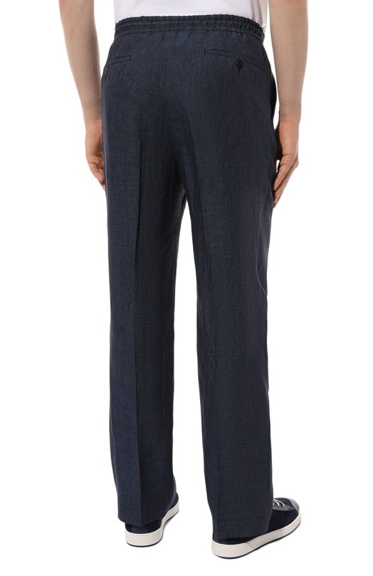 Льняные брюки Corneliani 934L27-9314159 Синий  934L27-9314159 Фото 4