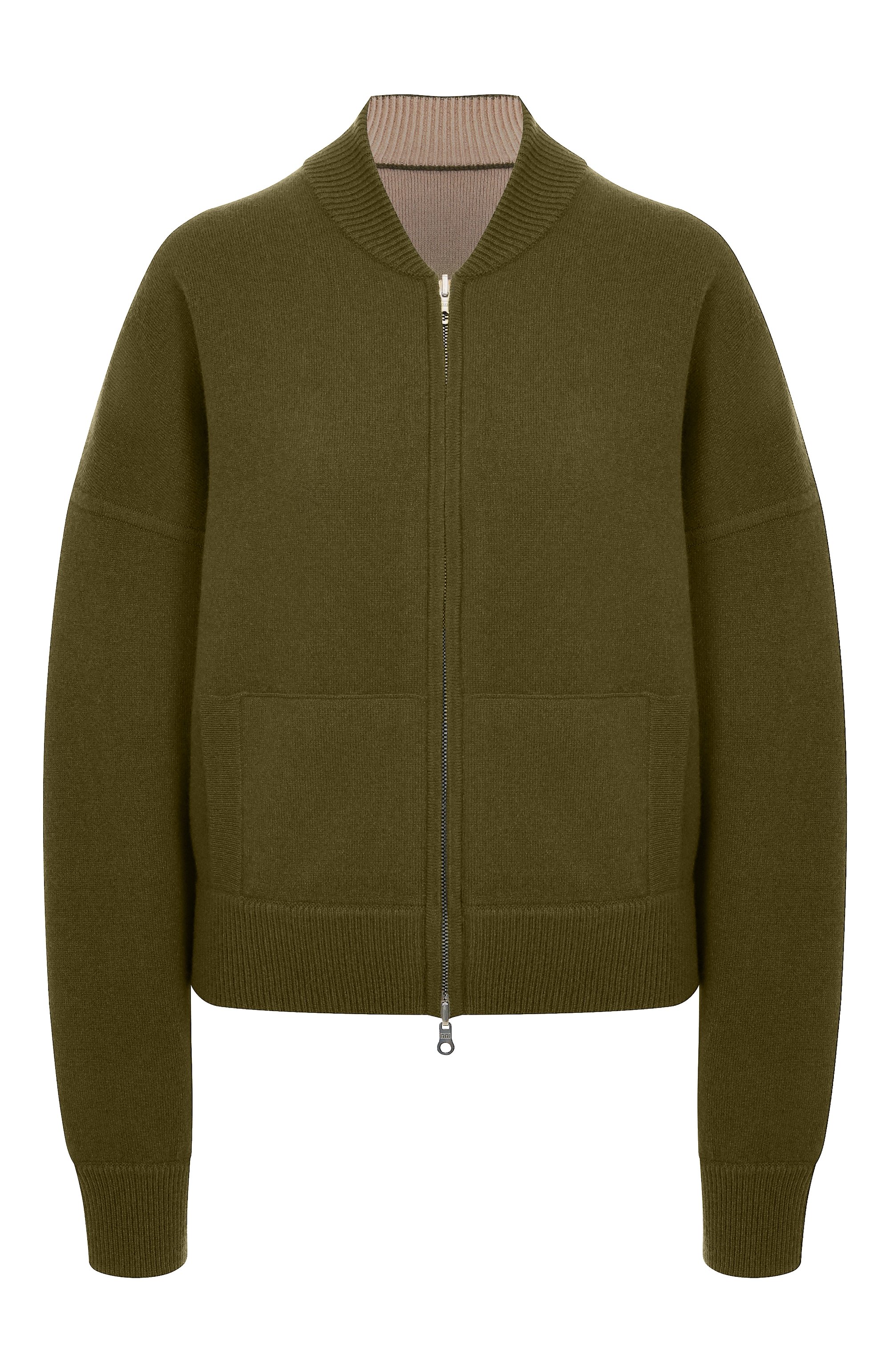 Двусторонний кардиган ARCH4 хаки цвета по цене 119500 руб., арт. KNCD2544B, фото 1 Двусторонний кардиган ARCH4, арт. KNCD2544B, фото 1