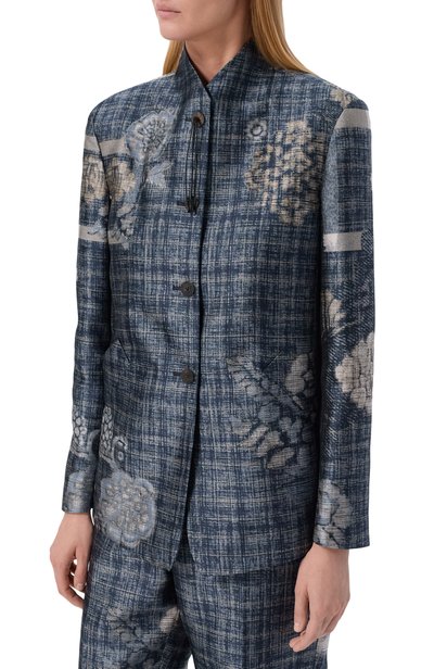 Жакет GIORGIO ARMANI синего цвета по цене 644500 руб., арт. GW003467/TE22828, фото 3 Жакет GIORGIO ARMANI, арт. GW003467/TE22828, фото 3