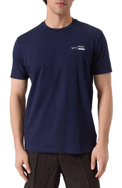 Хлопковая футболка PAUL&SHARK темно-синего цвета по цене 28650 руб., арт. 25411063/XXL, фото 3 Хлопковая футболка PAUL&SHARK, арт. 25411063/XXL, фото 3