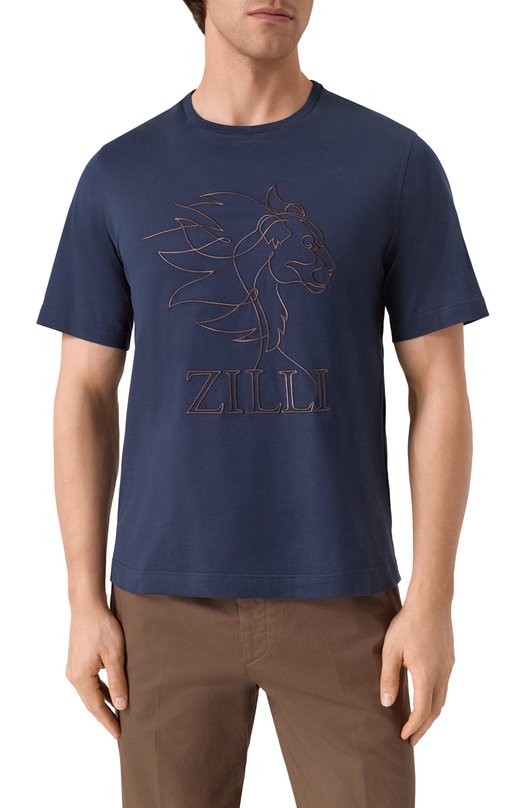 Хлопковая футболка Zilli TSR02AM0100VHAL00 Синий  TSR02AM0100VHAL00 Фото 3
