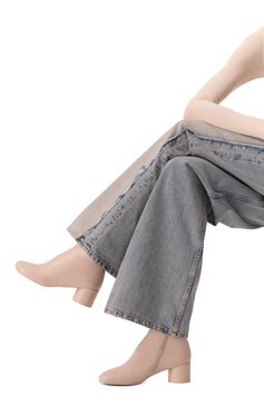 Женские кожаные ботильоны anatomic MM6 светло-бежевого цвета, арт. S59WU0234/P3628 | Фото 3 (Драгоценные камни: Проставлено; Материал сплава: Проставлено; Материал внутренний: Натуральная кожа; Каблук высота: Низкий; Подошва: Плоская; Материал утеплителя: Без утеплителя; Каблук тип: Устойчивый; Материал внешний: Натуральная кожа)
