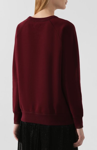 Хлопковый свитшот ISABEL MARANT ETOILE бордового цвета по цене 22100 руб., арт. SW0037-19A042E/MILLY, фото 4 Хлопковый свитшот ISABEL MARANT ETOILE, арт. SW0037-19A042E/MILLY, фото 4