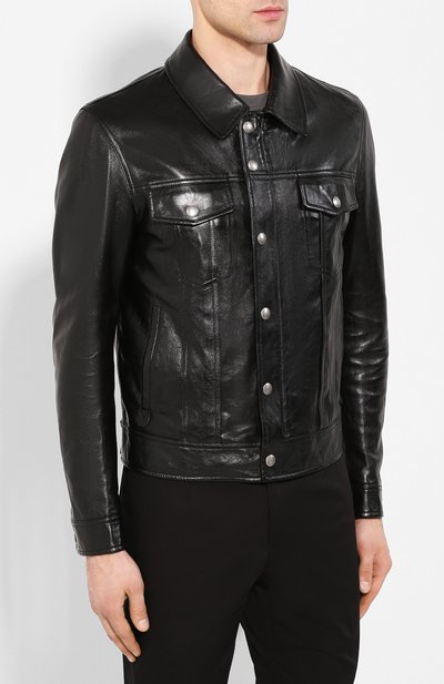 Кожаная куртка TOM FORD черного цвета по цене 769500 руб., арт. BU494/TFL755, фото 3 Кожаная куртка TOM FORD, арт. BU494/TFL755, фото 3