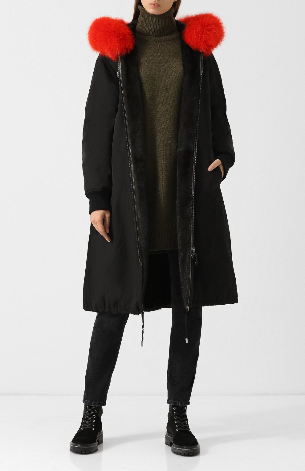Двусторонняя норковая шуба на молнии с капюшоном YS ARMY PARIS, арт. 8WFM03000N33X, фото 2