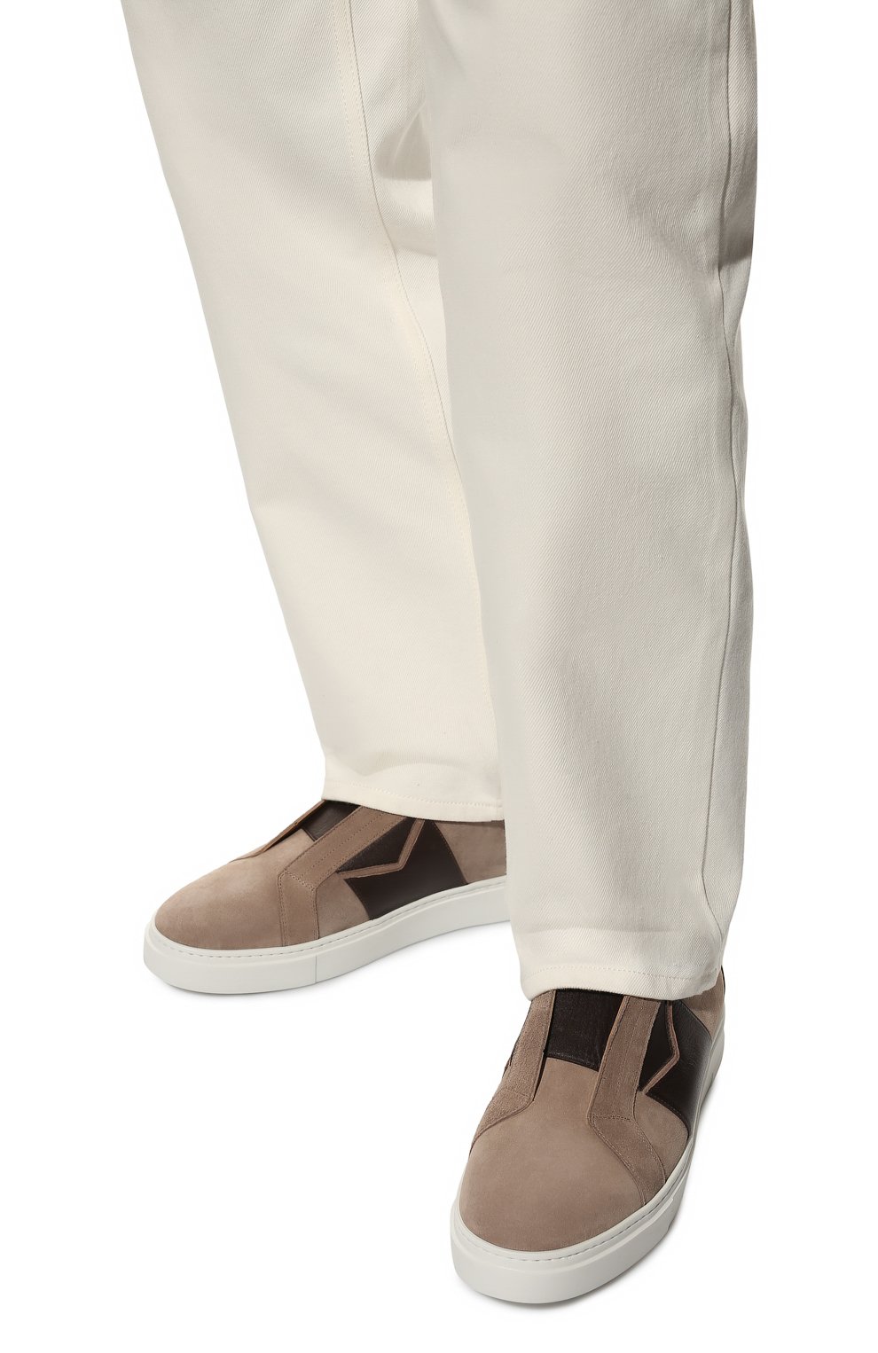 Замшевые кеды MORESCHI, арт. 44099/220/CR0AZIA/GI0VE, фото 3