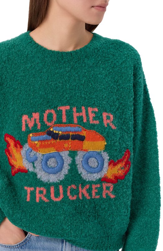 Шерстяной пуловер Mother 8006-1823/THE JUMPER Зелёный  8006-1823/THE JUMPER Фото 5