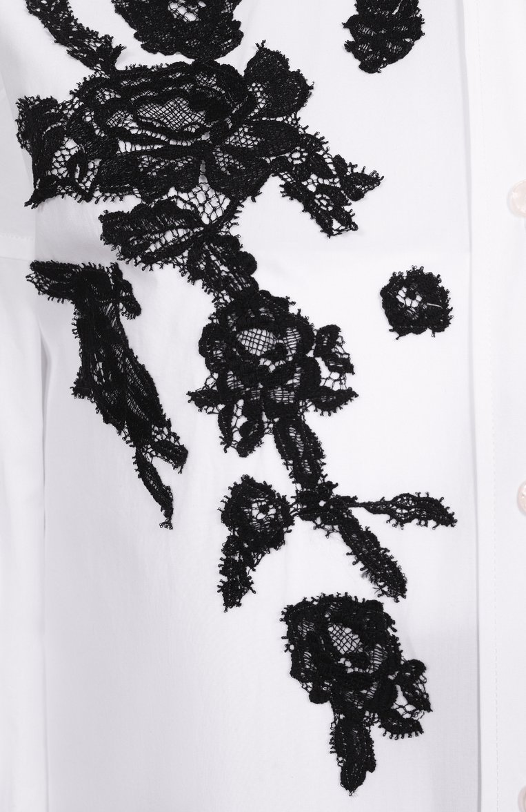 Женская хлопковая рубашка DOLCE & GABBANA белого цвета, арт. F5T39T/GDB80 | Фото 6 (Рукава: Длинные; Материал внешний: Хлопок; Длина (для топов): Удлиненные; Женское Кросс-КТ: Рубашка-одежда; Принт: Без принта; Стили: Классический; Размерность: Товар большемерит; Автоматизация ТО: Проставлено; Автоматизация состава: Проставлено)