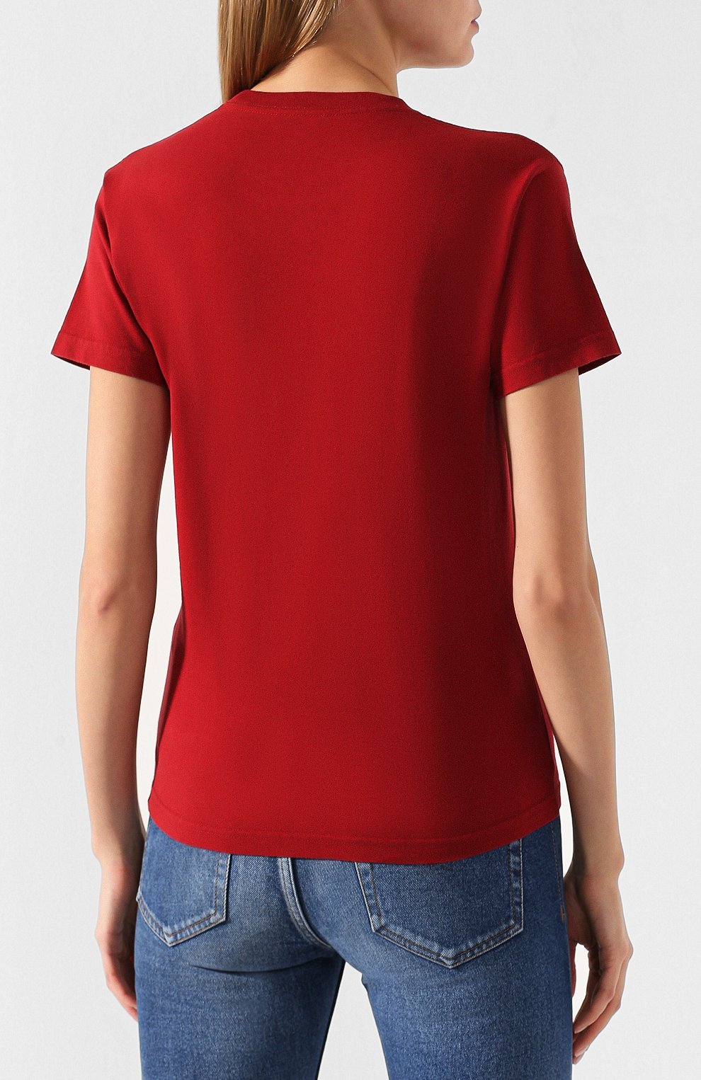 Хлопковая футболка BALENCIAGA бордового цвета по цене 39450 руб., арт. 563712/TCV25, фото 4 Хлопковая футболка BALENCIAGA, арт. 563712/TCV25, фото 4