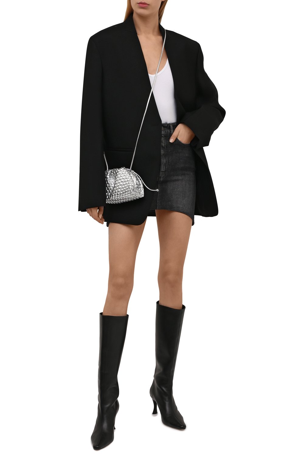 Джинсовая юбка BALENCIAGA серого цвета по цене 69950 руб., арт. 675236/TJW78, фото 2 Джинсовая юбка BALENCIAGA, арт. 675236/TJW78, фото 2