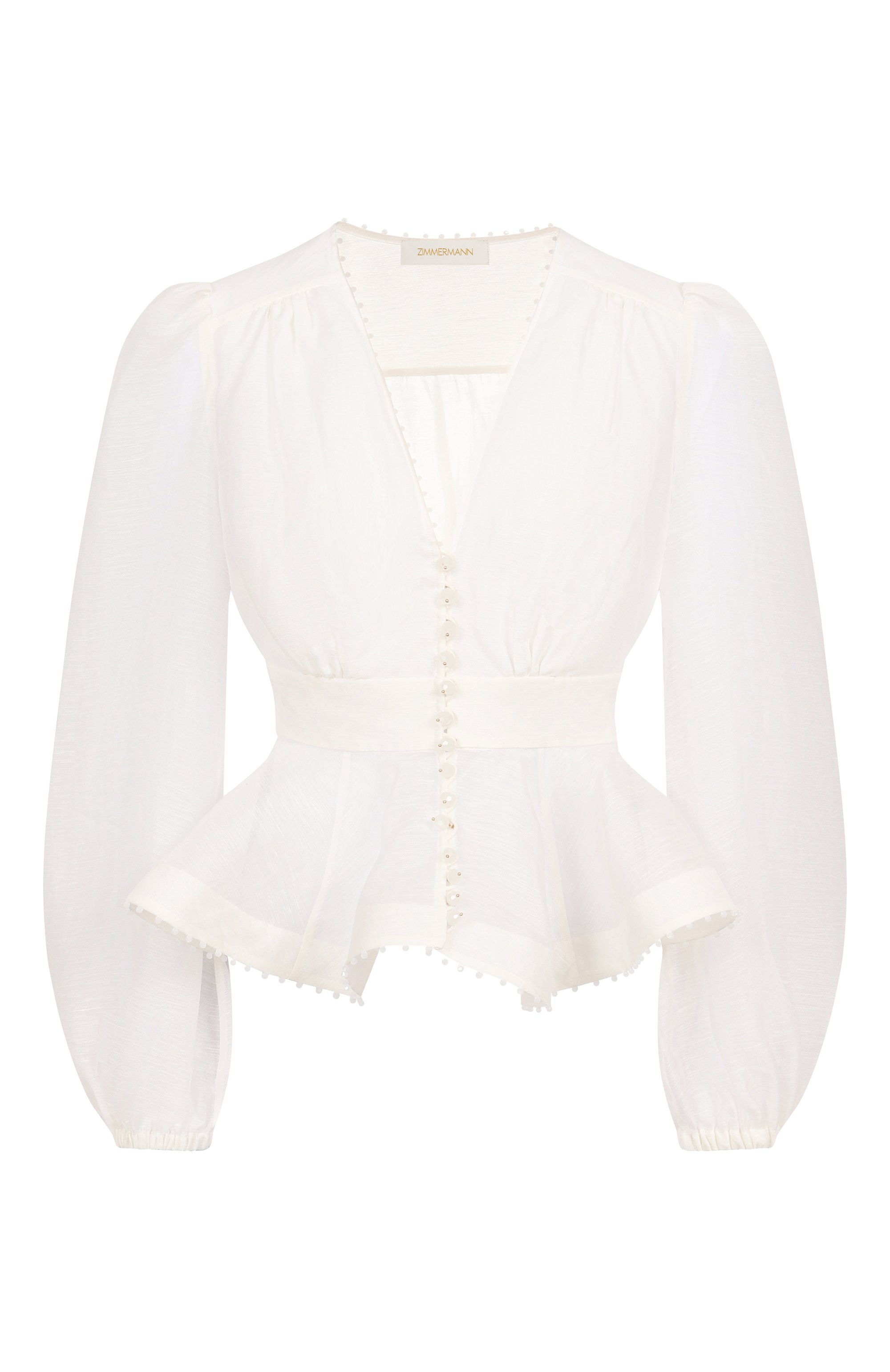 Блузка изо льна и шелка ZIMMERMANN, арт. 3877TS252, фото 1