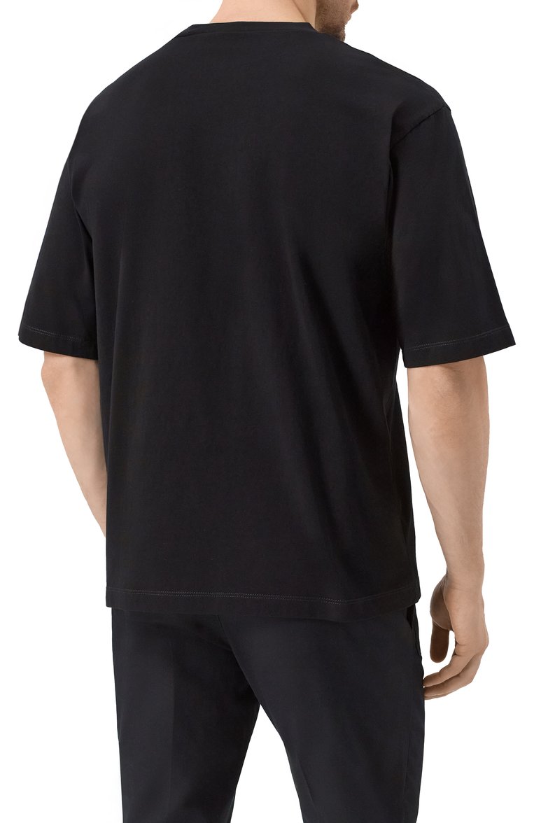 Мужская хлопковая футболка DSQUARED2 черного цвета, арт. S74GD1399/D20020 | Фото 4 (Рукава: 3/4; Драгоценные камни: Проставлено; Длина (для топов): Стандартные; Материал сплава: Проставлено; Принт: С принтом; Стили: Кэжуэл; Материал внешний: Хлопок; Кросс-КТ: Джерси; Мужское Кросс-КТ: Футболка-одежда)