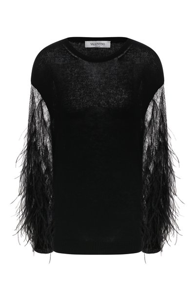 Пуловер с отделкой перьями VALENTINO, арт. TB3KCA8756M, фото 1