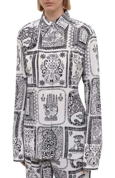 Рубашка из вискозы ACNE STUDIOS черно-белого цвета по цене 54500 руб., арт. AC0336, фото 3 Рубашка из вискозы ACNE STUDIOS, арт. AC0336, фото 3