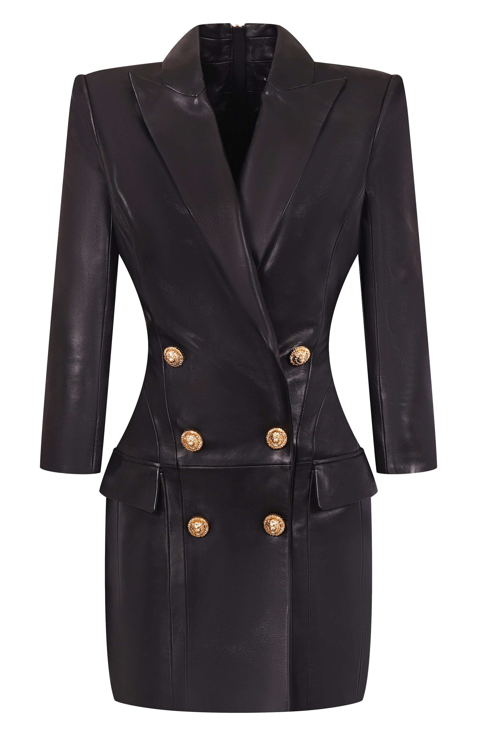 Кожаное платье BALMAIN, арт. FF0R9391/LD63, фото 1