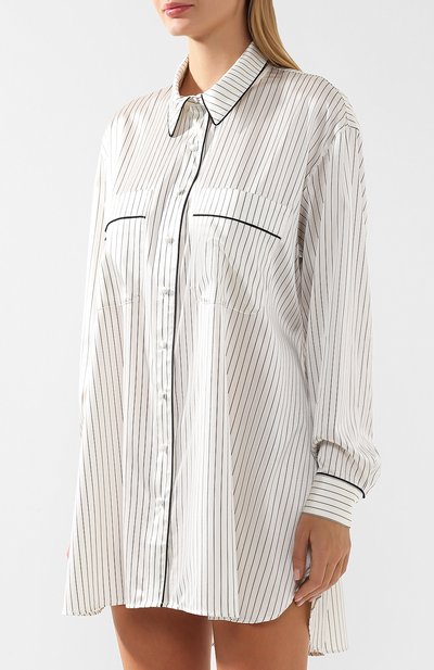 Шелковая сорочка CHANTAL THOMASS черно-белого цвета по цене 28210 руб., арт. TG62_бел, фото 3 Шелковая сорочка CHANTAL THOMASS, арт. TG62_бел, фото 3