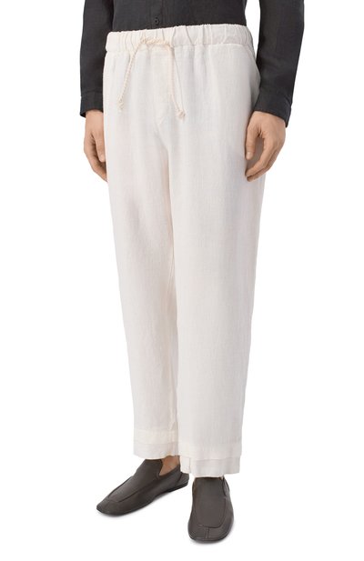 Льняные брюки NEVER ENOUGH кремового цвета по цене 30700 руб., арт. 2B5M090-492/MPA076, фото 3 Льняные брюки NEVER ENOUGH, арт. 2B5M090-492/MPA076, фото 3