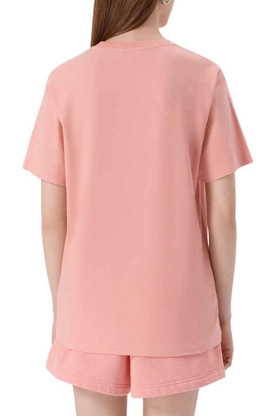 Хлопковая футболка Sporty and Rich T0089625508P141 Розовый  T0089625508P141 Фото 4