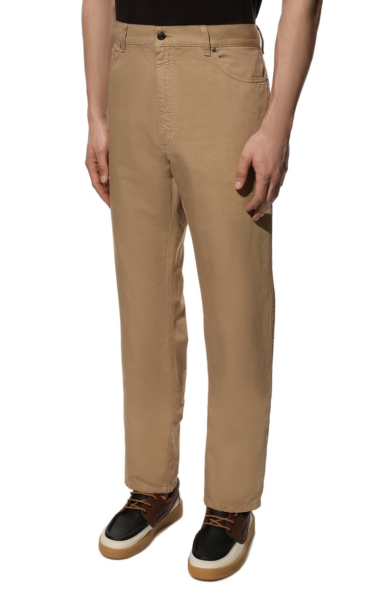 Брюки из хлопка и льна ZEGNA, арт. UZI37/GAN, фото 3