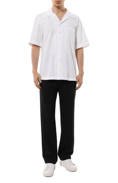Мужская хлопковая рубашка DOLCE & GABBANA белого цвета, арт. G5MK9Z/GI731 | Фото 2 (Драгоценные камни: Проставлено; Рукава: Короткие; Материал сплава: Проставлено; Длина (для топов): Стандартные; Материал внешний: Хлопок; Принт: Однотонные; Воротник: Отложной; Случай: Повседневный; Стили: Кэжуэл)