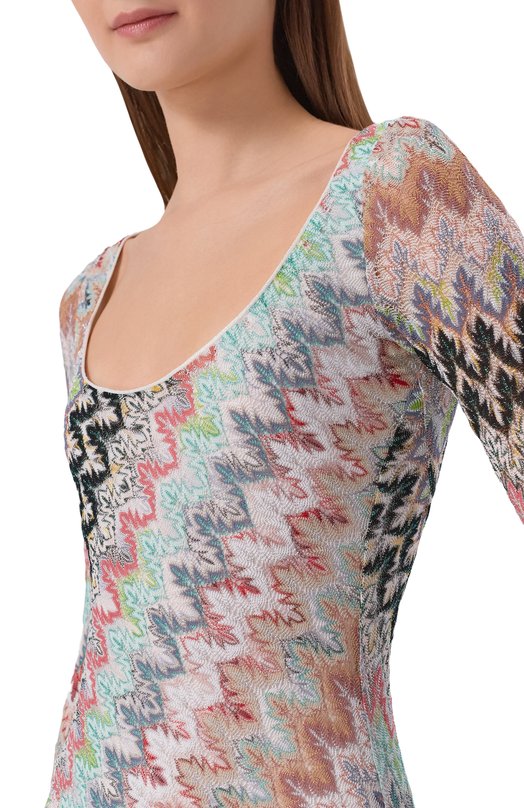 Платье из вискозы и хлопка Missoni DS26SG1J/BR014Z Разноцветный  DS26SG1J/BR014Z Фото 4