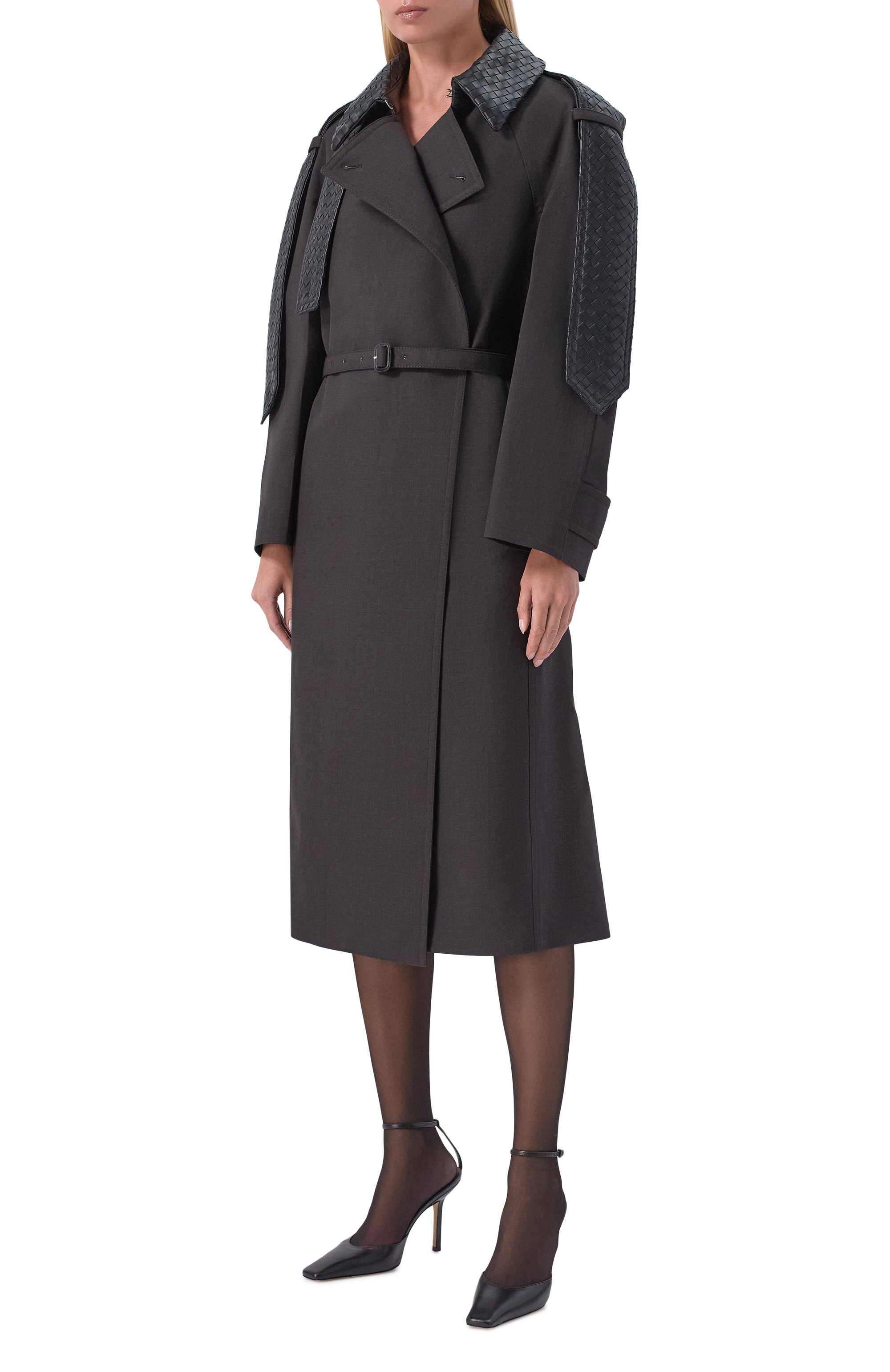 Шерстяное пальто BOTTEGA VENETA темно-серого цвета по цене 1465000 руб., арт. 867604/V4NN0, фото 3 Шерстяное пальто BOTTEGA VENETA, арт. 867604/V4NN0, фото 3