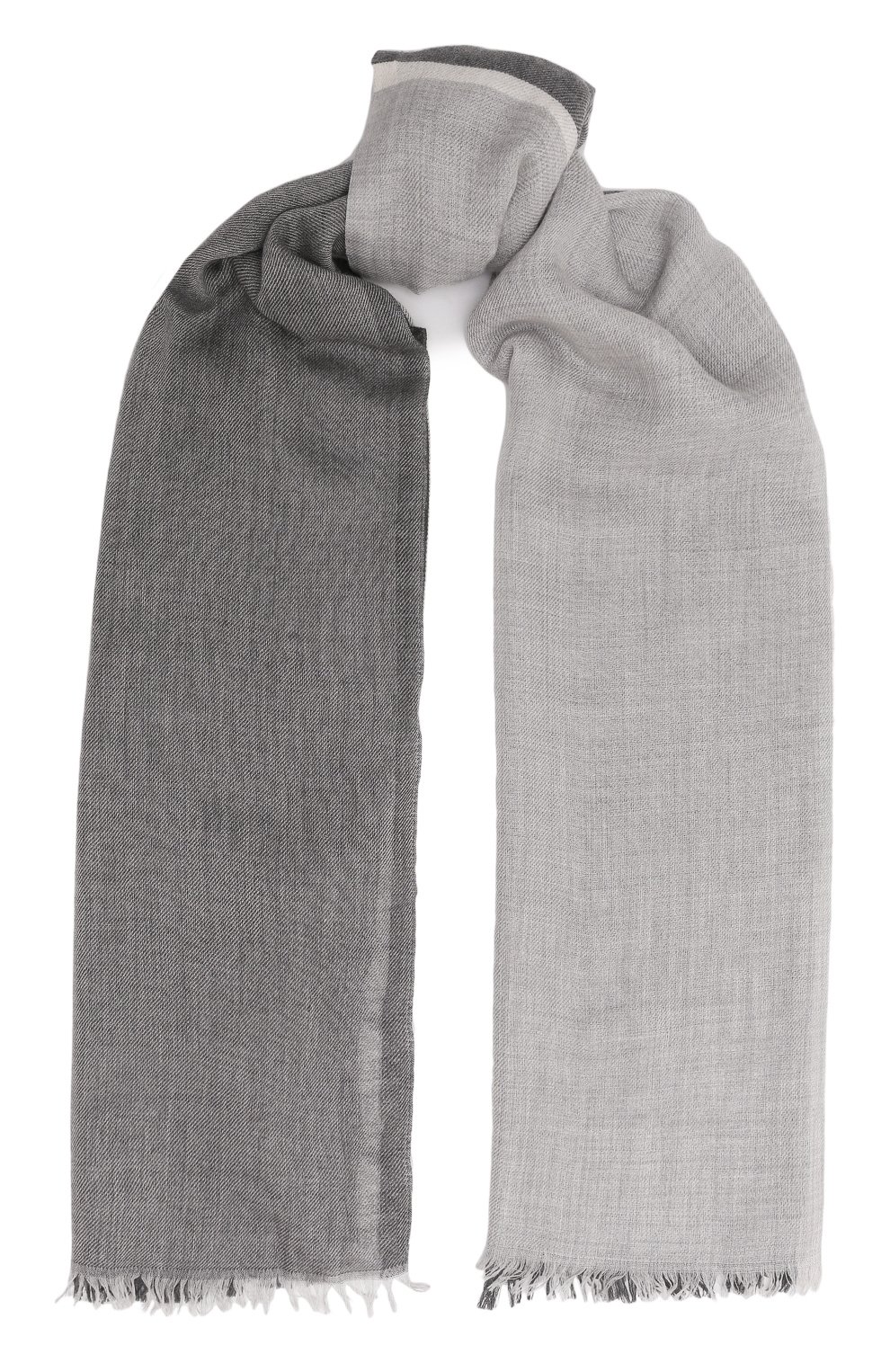 Шарф из кашемира и шелка BRUNELLO CUCINELLI серого цвета по цене 83400 руб., арт. MSC606AV, фото 1 Шарф из кашемира и шелка BRUNELLO CUCINELLI, арт. MSC606AV, фото 1