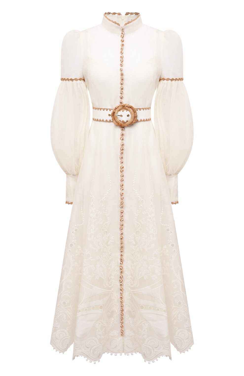 Платье изо льна и шелка ZIMMERMANN белого цвета по цене 299500 руб., арт. 3308DP0S, фото 1 Платье изо льна и шелка ZIMMERMANN, арт. 3308DP0S, фото 1