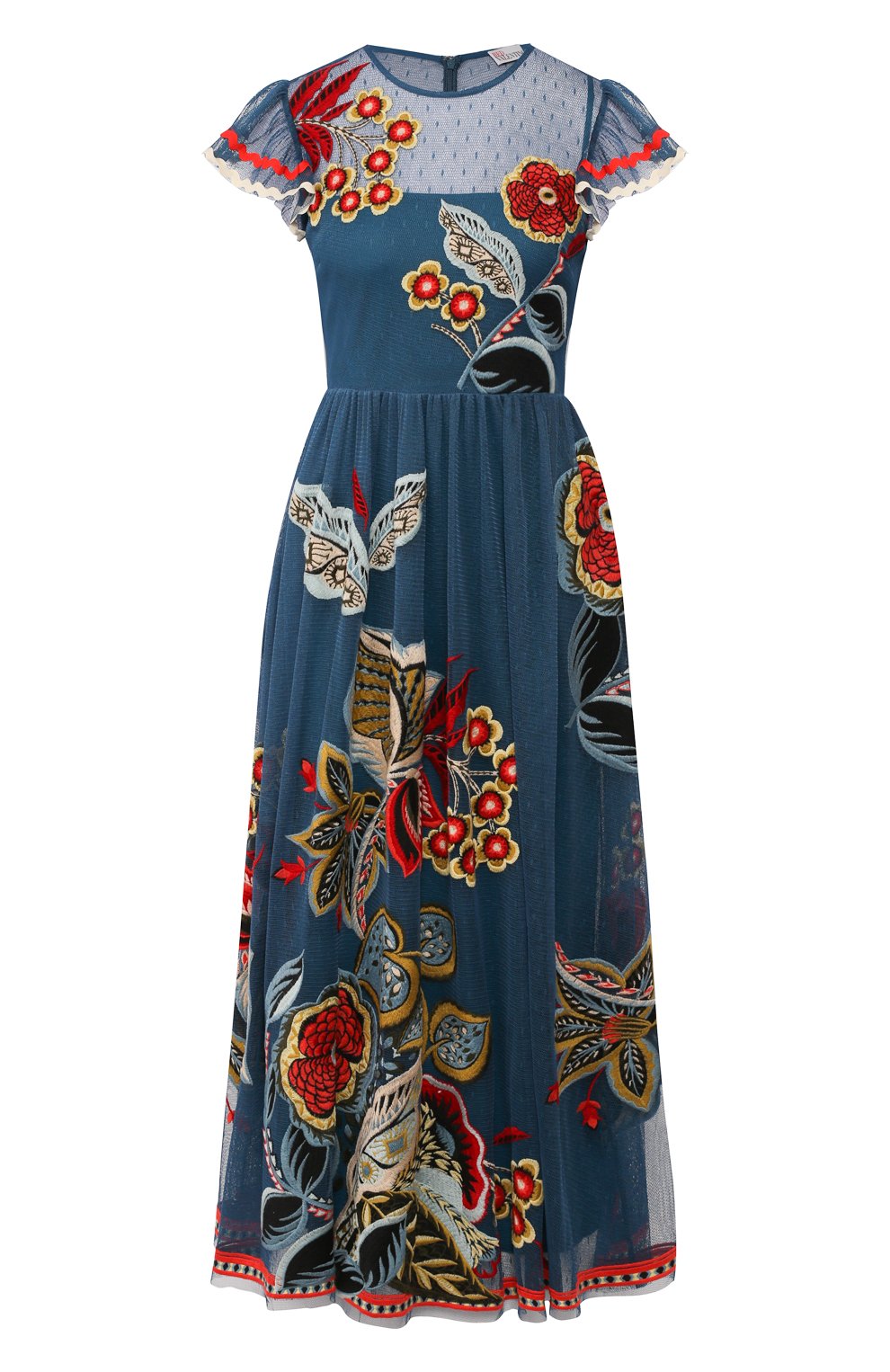 Платье-миди REDVALENTINO темно-синего цвета по цене 135000 руб., арт. TR0VA11W/51T, фото 1 Платье-миди REDVALENTINO, арт. TR0VA11W/51T, фото 1
