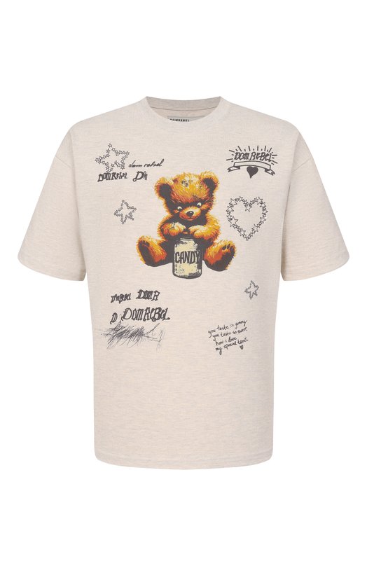 Хлопковая футболка DOMREBEL M TREATS/T-SHIRT Кремовый M TREATS/T-SHIRT