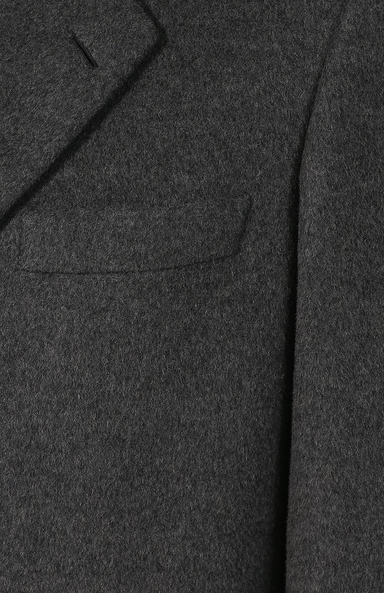 Мужской однотонное шерстяное пальто BRIONI серого цвета, арт. R04U0L/07334 | Фото 5 (Материал внешний: Шерсть; Рукава: Длинные; Длина (верхняя одежда): До колена; Материал сплава: Проставлено; Стили: Классический; Мужское Кросс-КТ: Верхняя одежда, пальто-верхняя одежда; Ювелирные украшения: Назначено; Драгоценные камни: Проставлено)