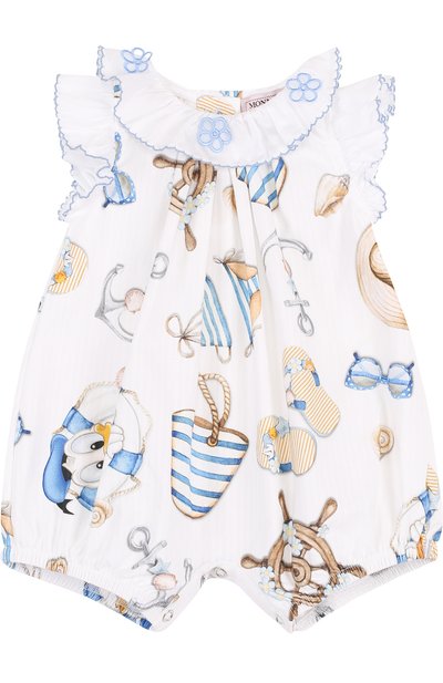 Хлопковый песочник с принтом MONNALISA, арт. 351200AF, фото 1