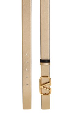 Женский двусторонний ремень vlogo signature VALENTINO золотого цвета, арт. 5W2T0T15/ZTP | Фото 4 (Материал: Натуральная кожа; Нос: Не проставлено; Кросс-КТ: Тонкие)