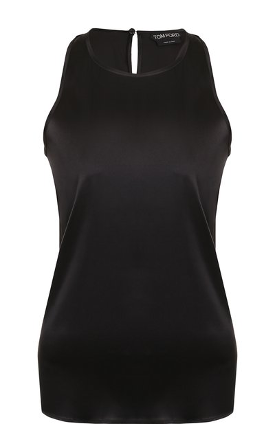 Женский однотонный шелковый топ без рукавов TOM FORD, арт. TS1690-FAX334