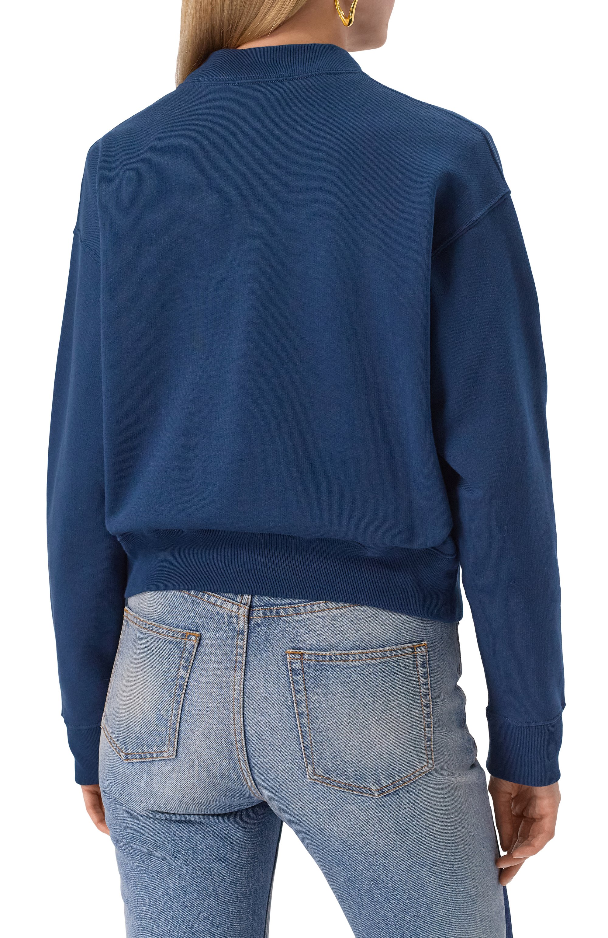 Хлопковый свитшот CHLOÉ темно-синего цвета по цене 110500 руб., арт. CH24AJH12192, фото 4 Хлопковый свитшот CHLOÉ, арт. CH24AJH12192, фото 4