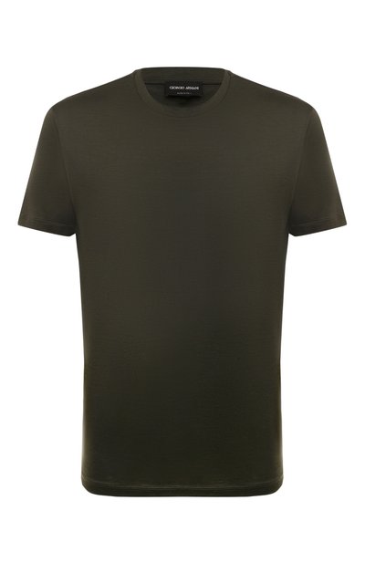 Мужская футболка из шелка и хлопка GIORGIO ARMANI, арт. 3KSM77/SJZHZ