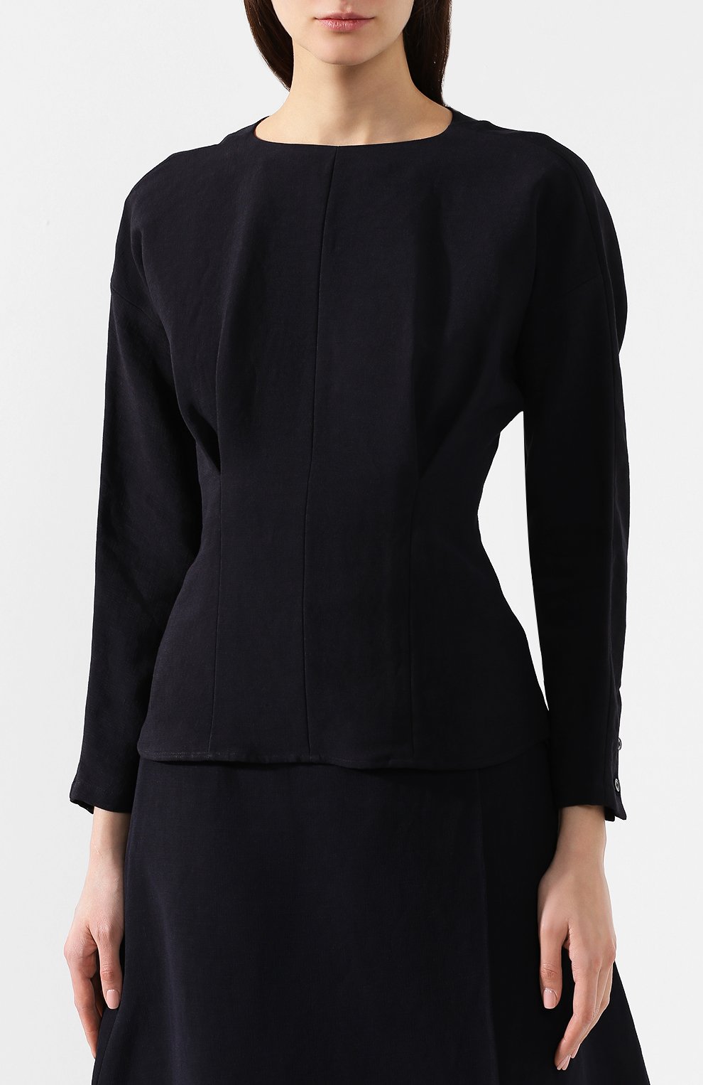 Топ из вискозы и льна JIL SANDER NAVY, арт. JNWM6055A/JM4315, фото 3