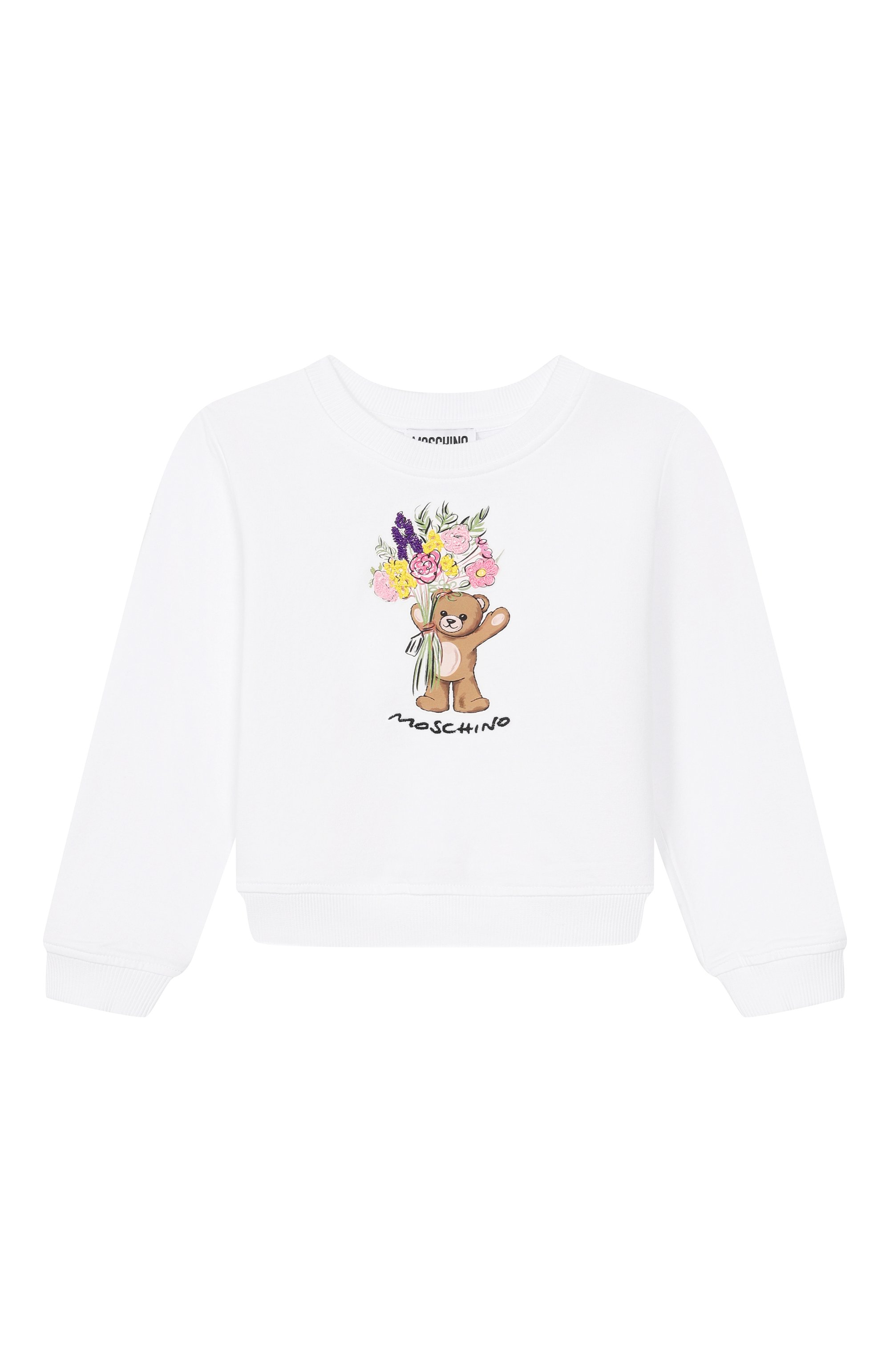 Хлопковый свитшот MOSCHINO белого цвета по цене 12300 руб., арт. HLF02M/LDA00_001, фото 1 Хлопковый свитшот MOSCHINO, арт. HLF02M/LDA00_001, фото 1