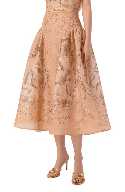 Юбка изо льна и шелка Zimmermann 6915SC261 Бежевый  6915SC261 Фото 3