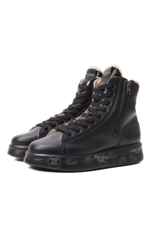 Кожаные кеды Edith Premiata EDITH/VAR 7069M Чёрный EDITH/VAR 7069M