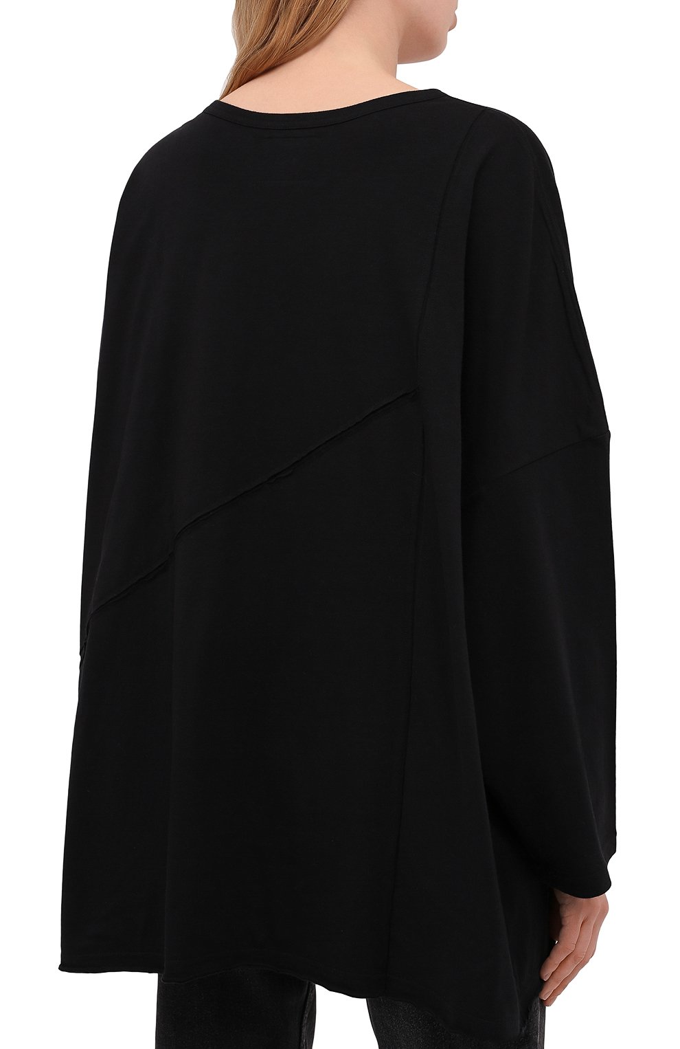 Хлопковый лонгслив YOHJI YAMAMOTO черного цвета по цене 41050 руб., арт. ND-T60-086, фото 4 Хлопковый лонгслив YOHJI YAMAMOTO, арт. ND-T60-086, фото 4