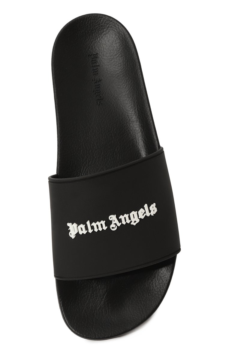 Мужские шлепанцы PALM ANGELS черного цвета, арт. PMIC010F23PLA0011001 | Фото 6 (Материал сплава: Проставлено; Нос: Не проставлено; Материал внешний: Резина)